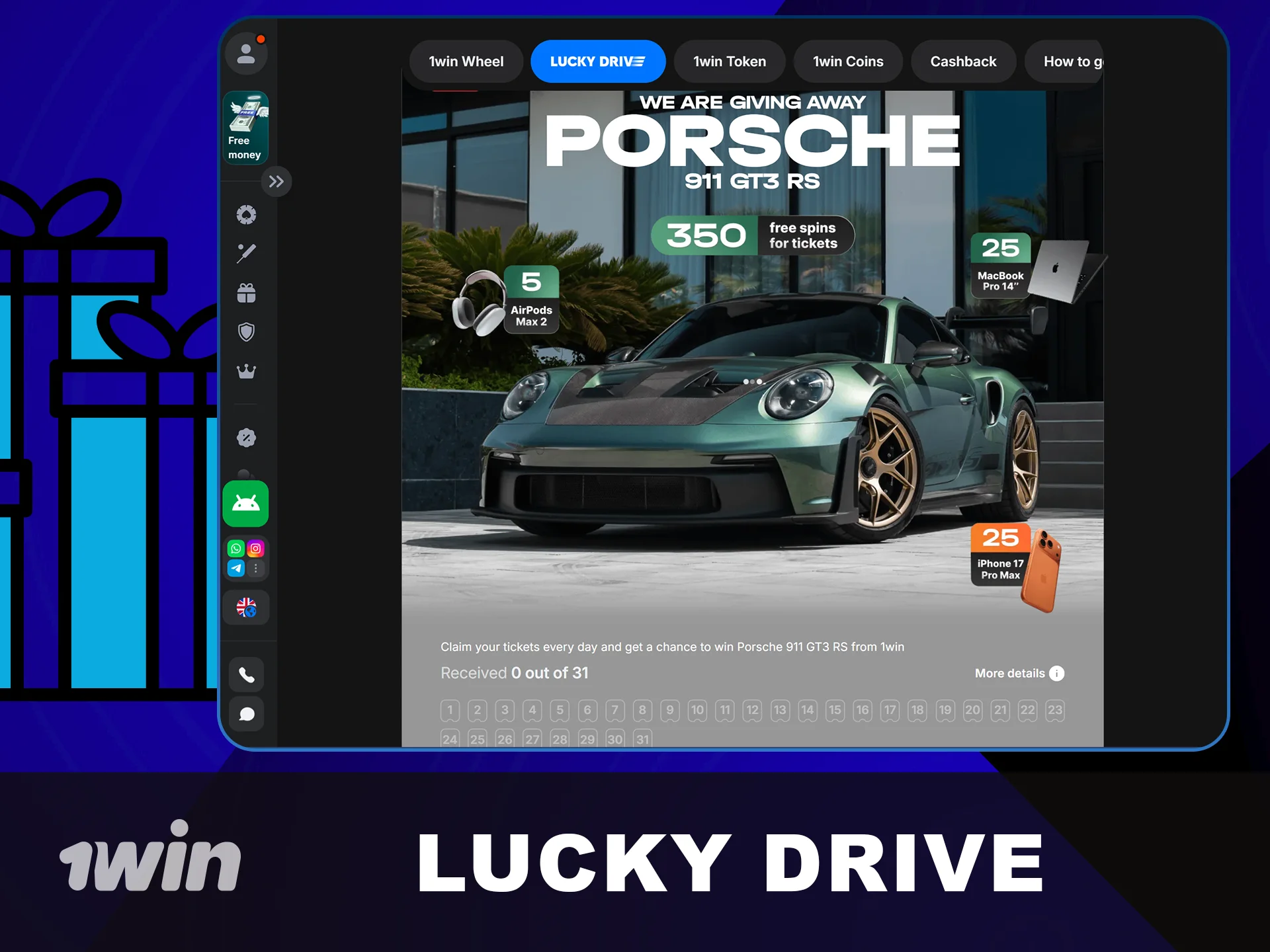 Join the Lucky Drive Tournament at 1win now.